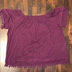 Maroon off the shoulder blouse